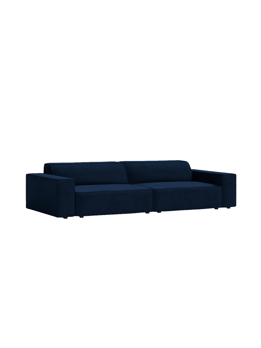 
4-Sitzer Design Sofa „Jodie“ - Samtbezug Königsblau