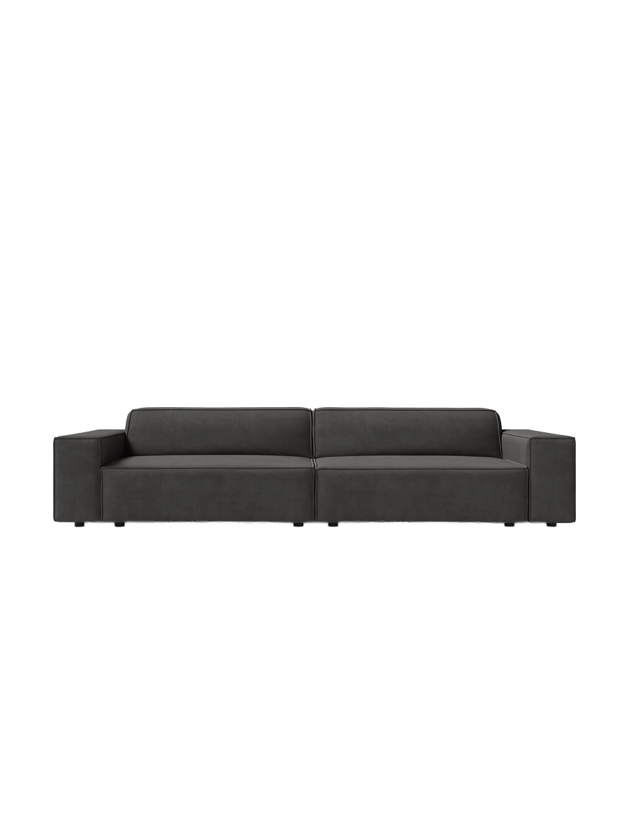 
4-Sitzer Design Sofa „Jodie“ - Samtbezug Grau