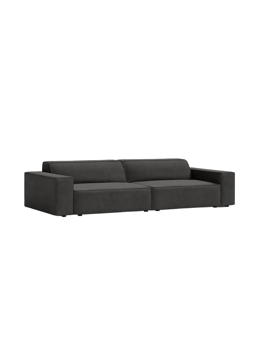 
4-Sitzer Design Sofa „Jodie“ - Samtbezug Grau