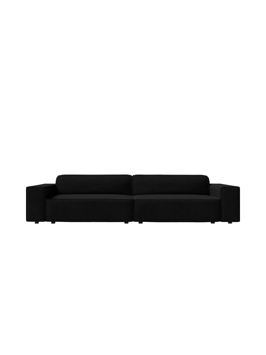 
4-Sitzer Design Sofa „Jodie“ - Samtbezug Schwarz