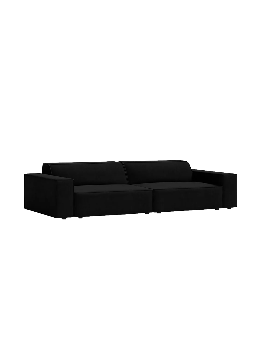 
4-Sitzer Design Sofa „Jodie“ - Samtbezug Schwarz