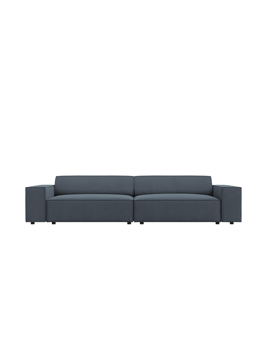 
4-Sitzer Design Sofa „Jodie“ - Strukturstoff Blau