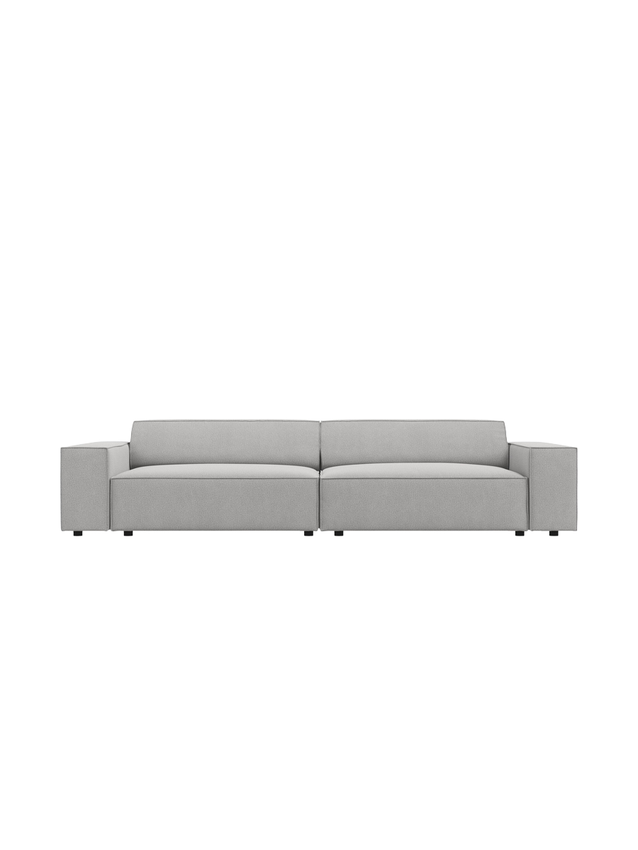 
4-Sitzer Design Sofa „Jodie“ - Strukturstoff Hellgrau