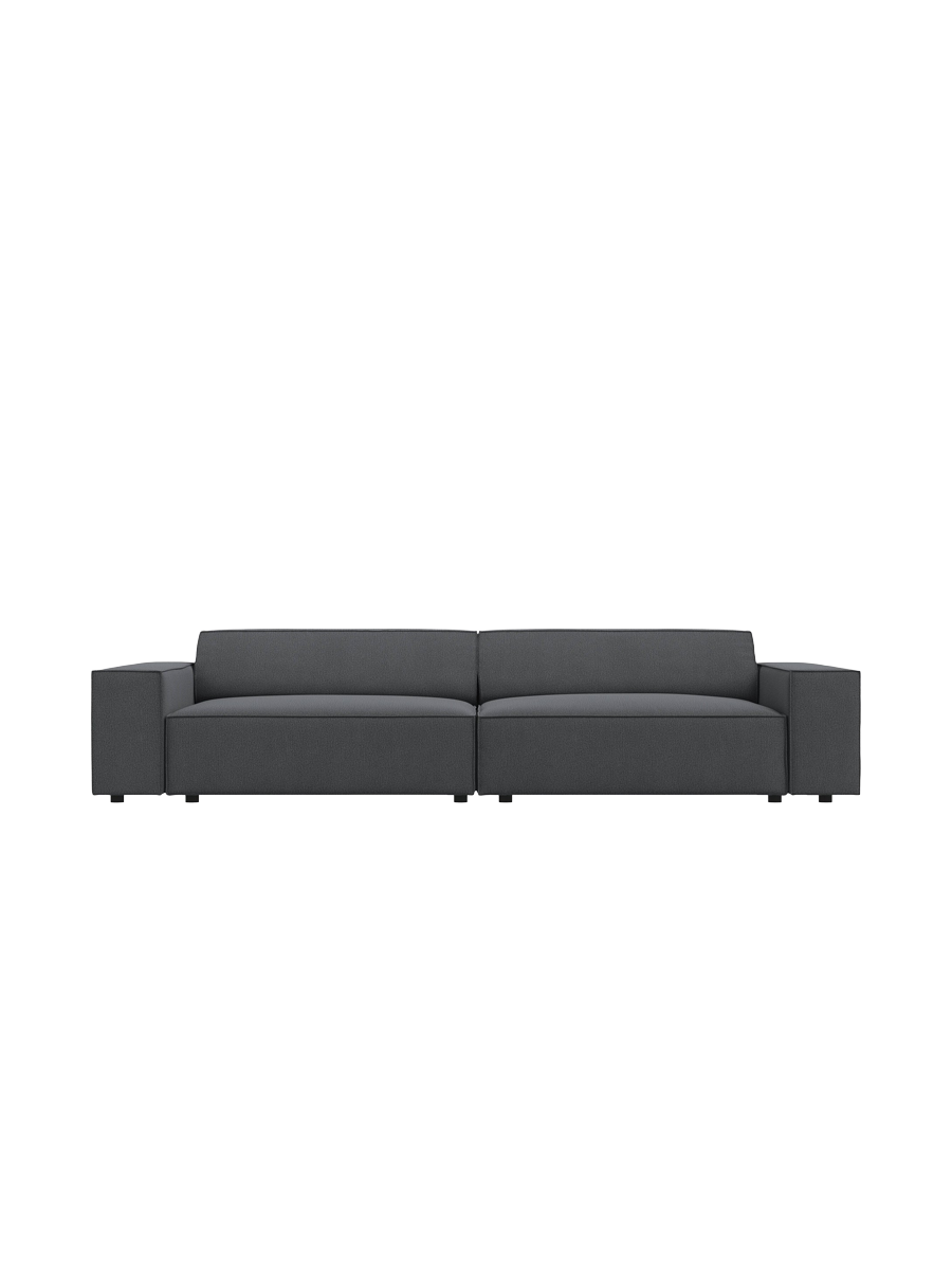 
4-Sitzer Design Sofa „Jodie“ - Strukturstoff Dunkelgrau