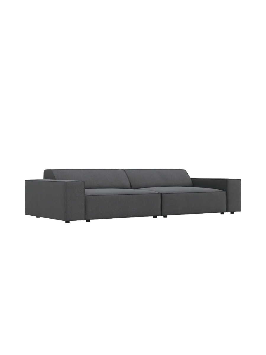 
4-Sitzer Design Sofa „Jodie“ - Strukturstoff Dunkelgrau