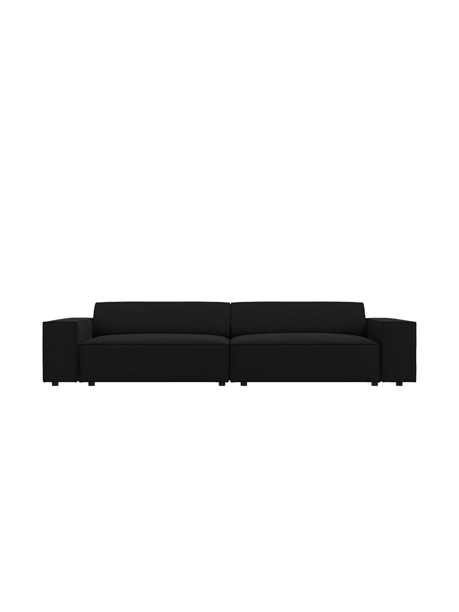 
4-Sitzer Design Sofa „Jodie“ - Strukturstoff Schwarz