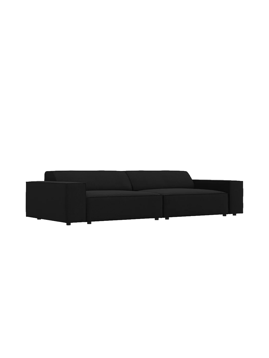 
4-Sitzer Design Sofa „Jodie“ - Strukturstoff Schwarz