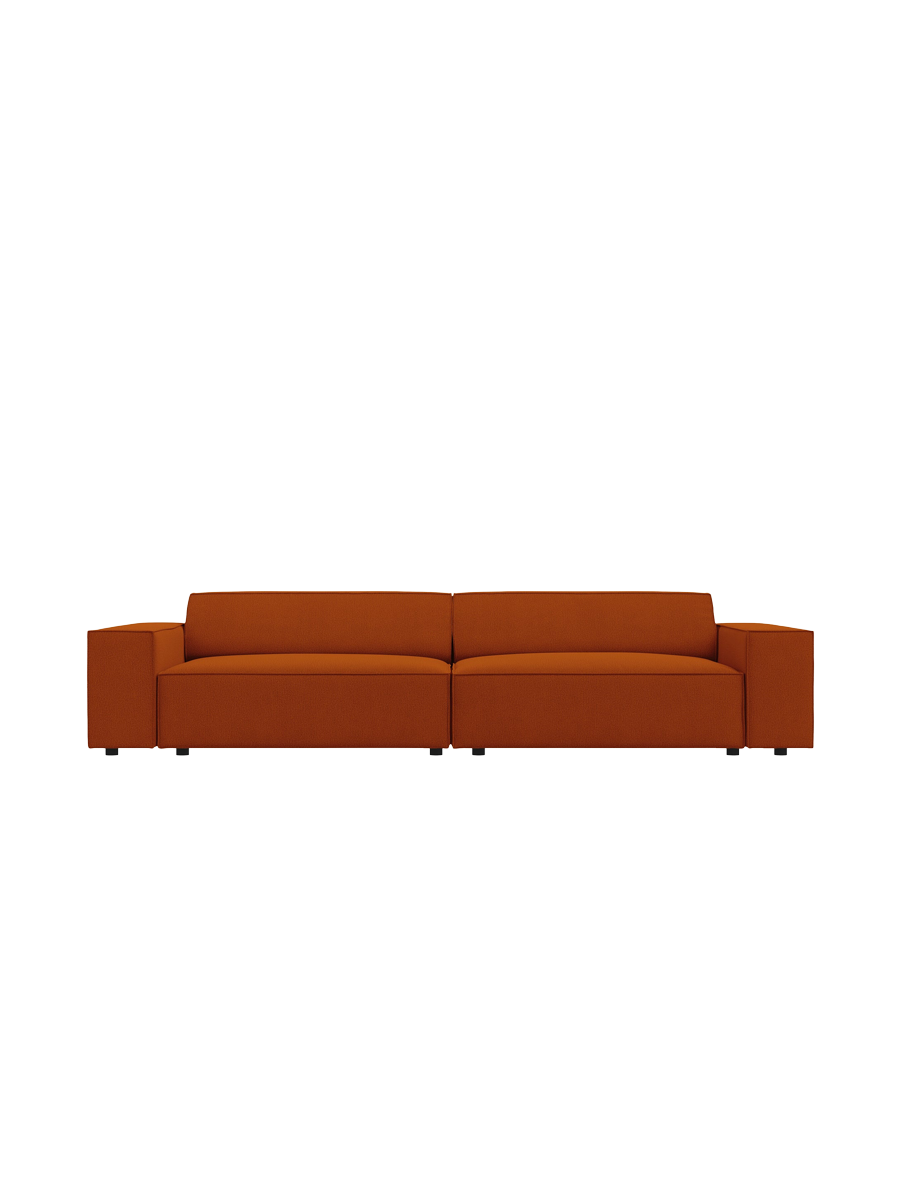 
4-Sitzer Design Sofa „Jodie“ - Strukturstoff Terrakotta