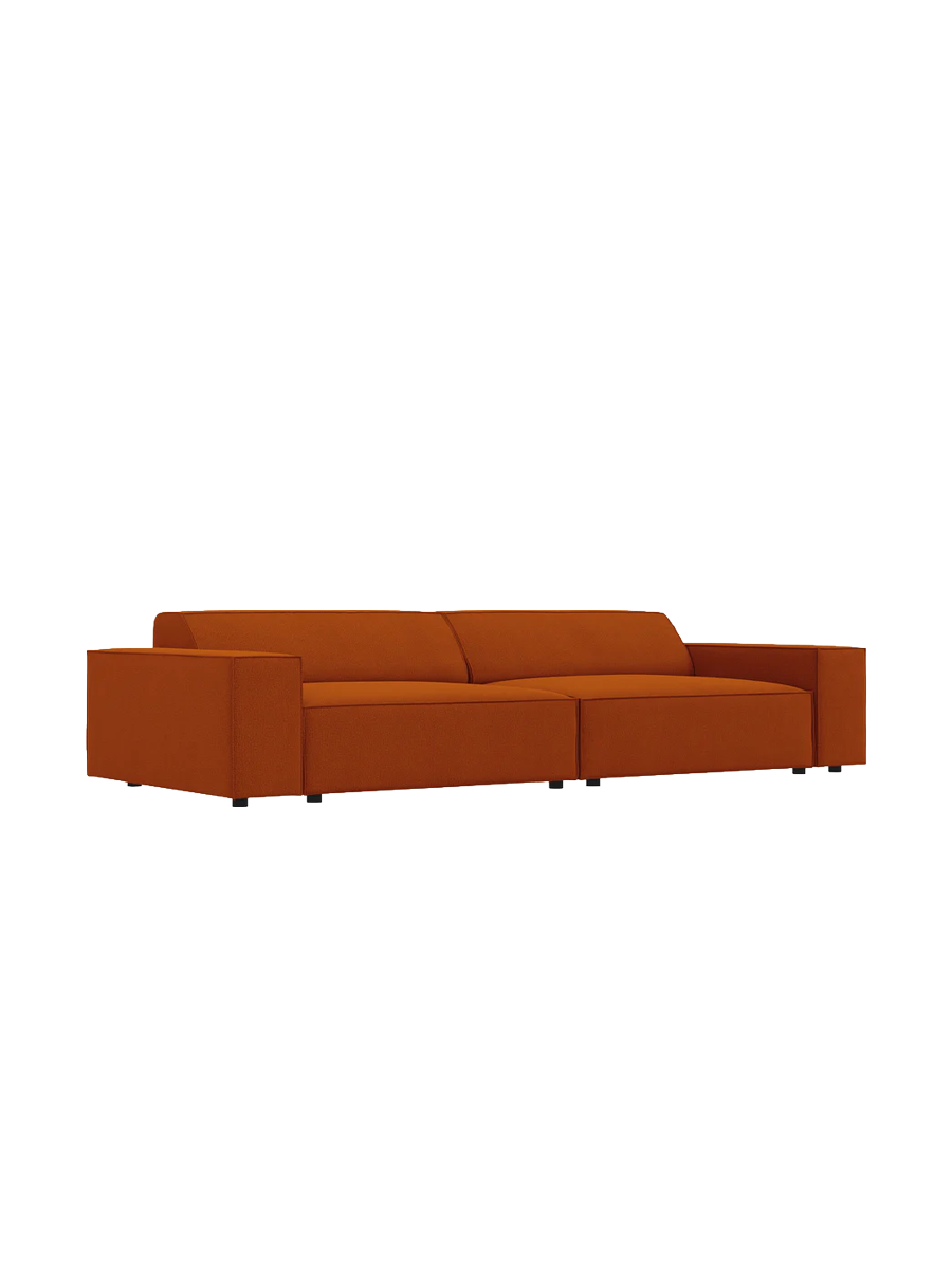 
4-Sitzer Design Sofa „Jodie“ - Strukturstoff Terrakotta