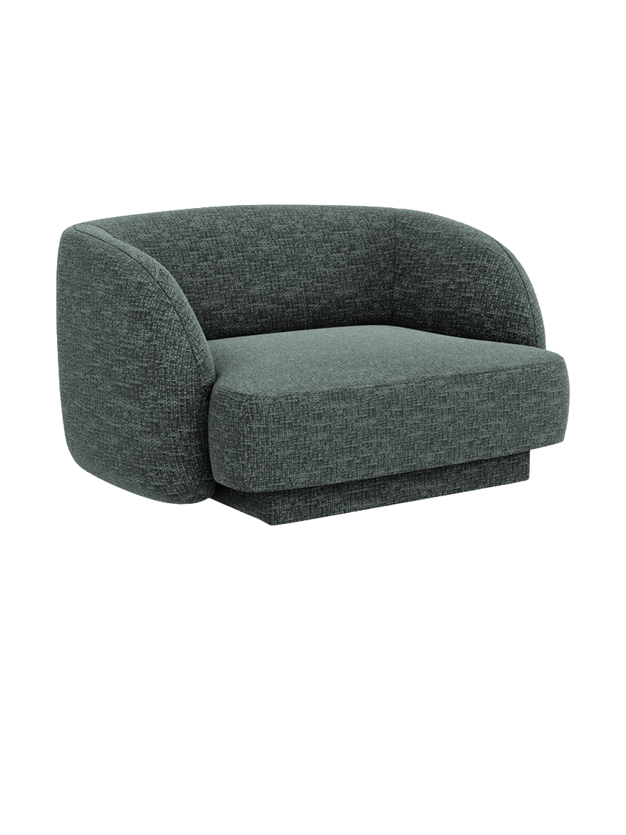
Poltrona di design «Miley» - Chenille Petrol