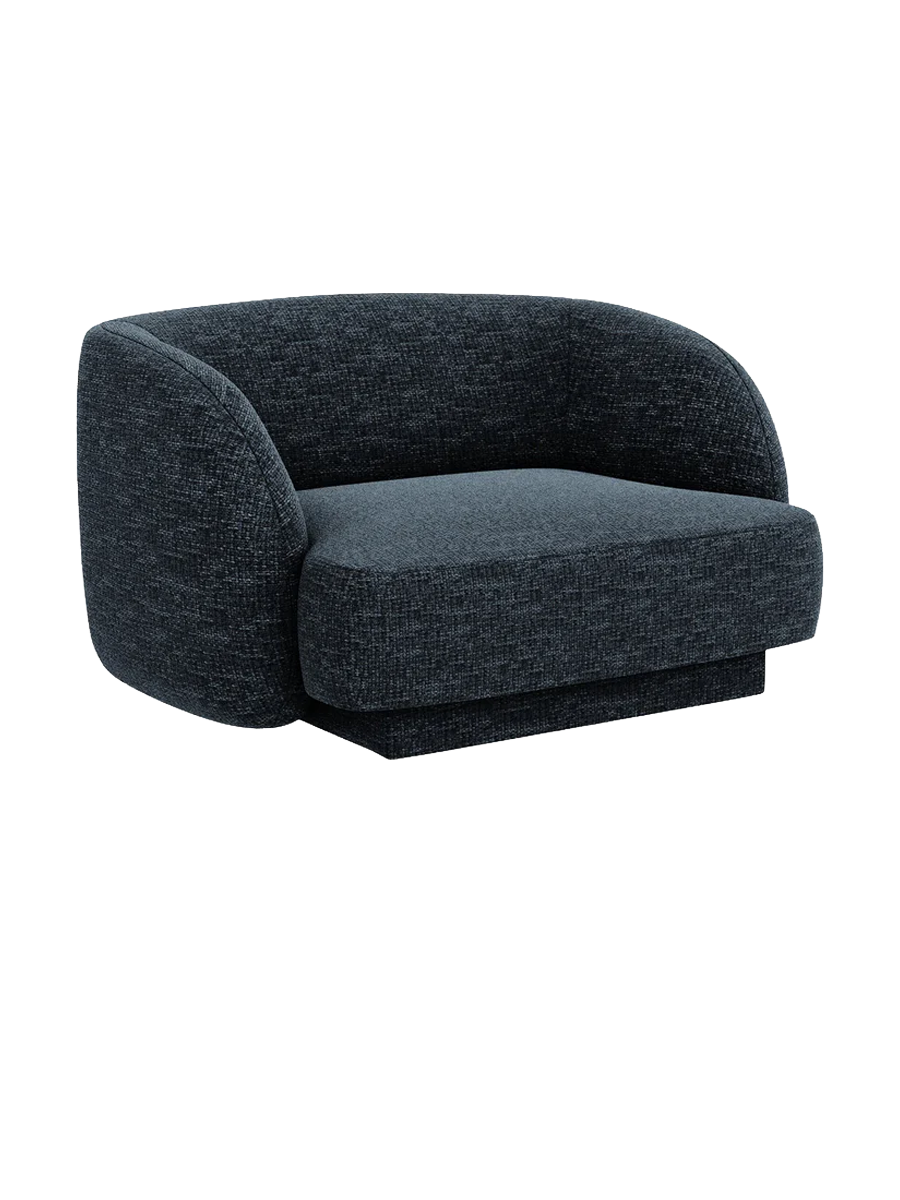 
Poltrona di design «Miley» - Ciniglia Blu scuro