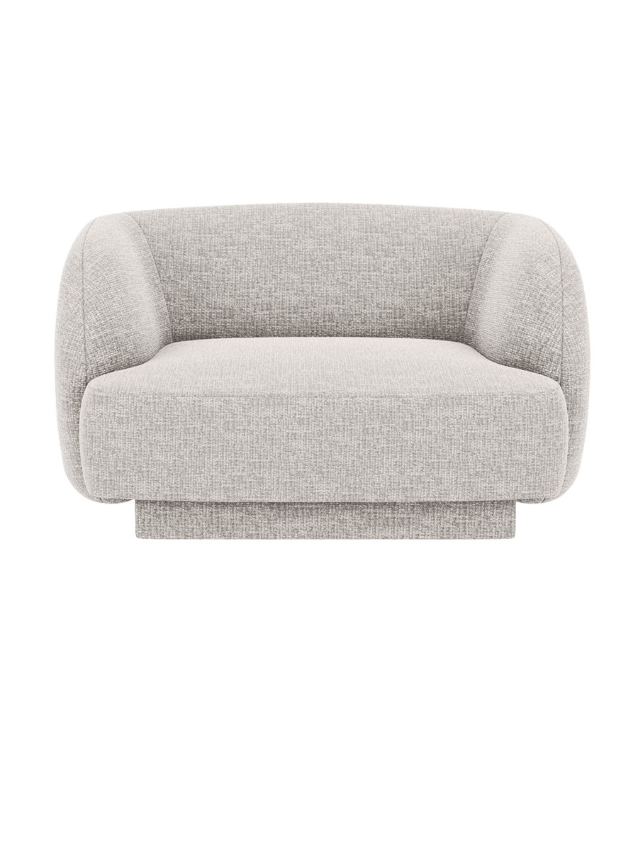
Poltrona di design «Miley» - Chenille Grigio chiaro