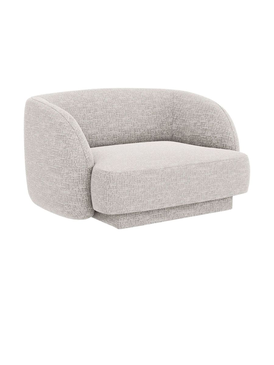 
Poltrona di design «Miley» - Chenille Grigio chiaro