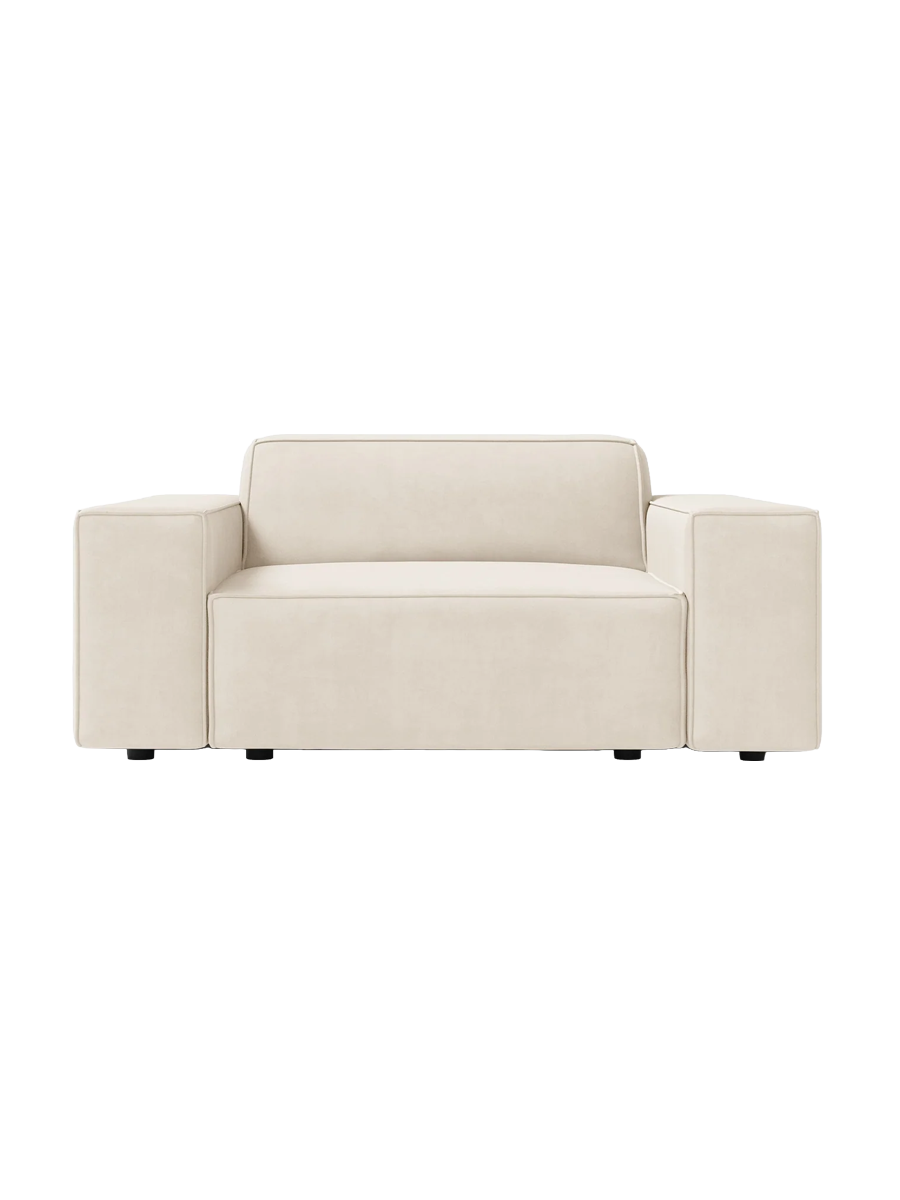 
Fauteuil design « Jodie » - Housse en velours beige clair
