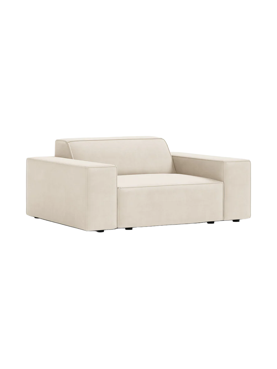 
Fauteuil design « Jodie » - Housse en velours beige clair