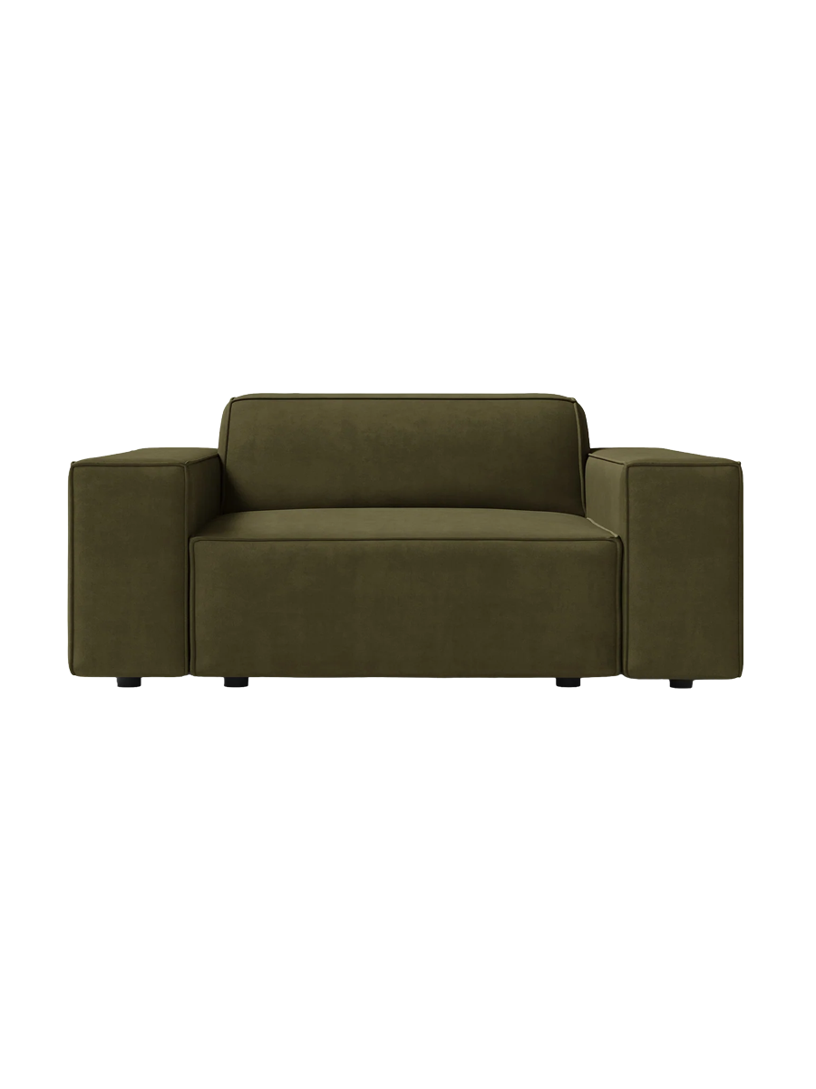 
Fauteuil design « Jodie » - Housse en velours kaki