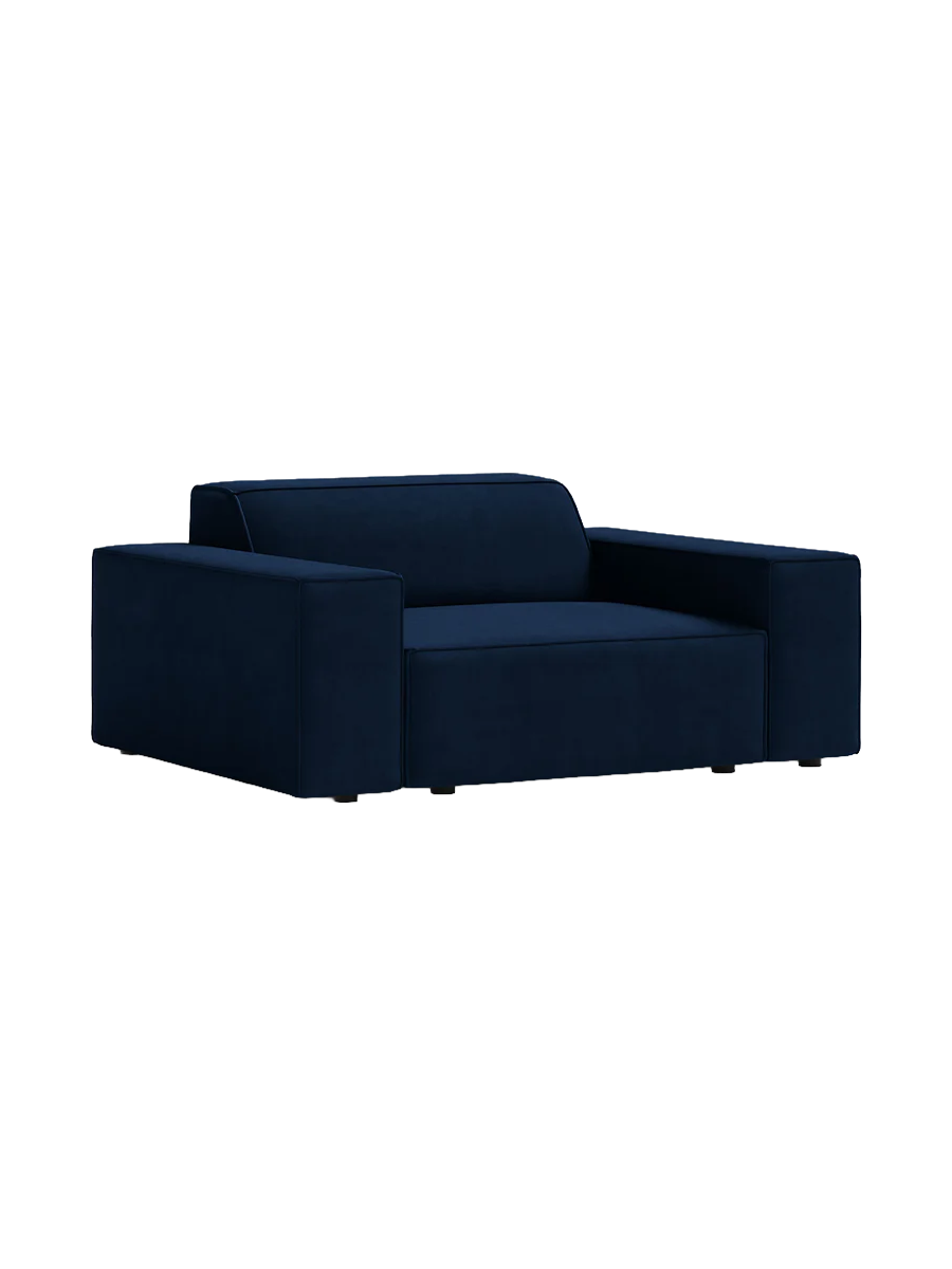 
Fauteuil design « Jodie » - Velours bleu roi