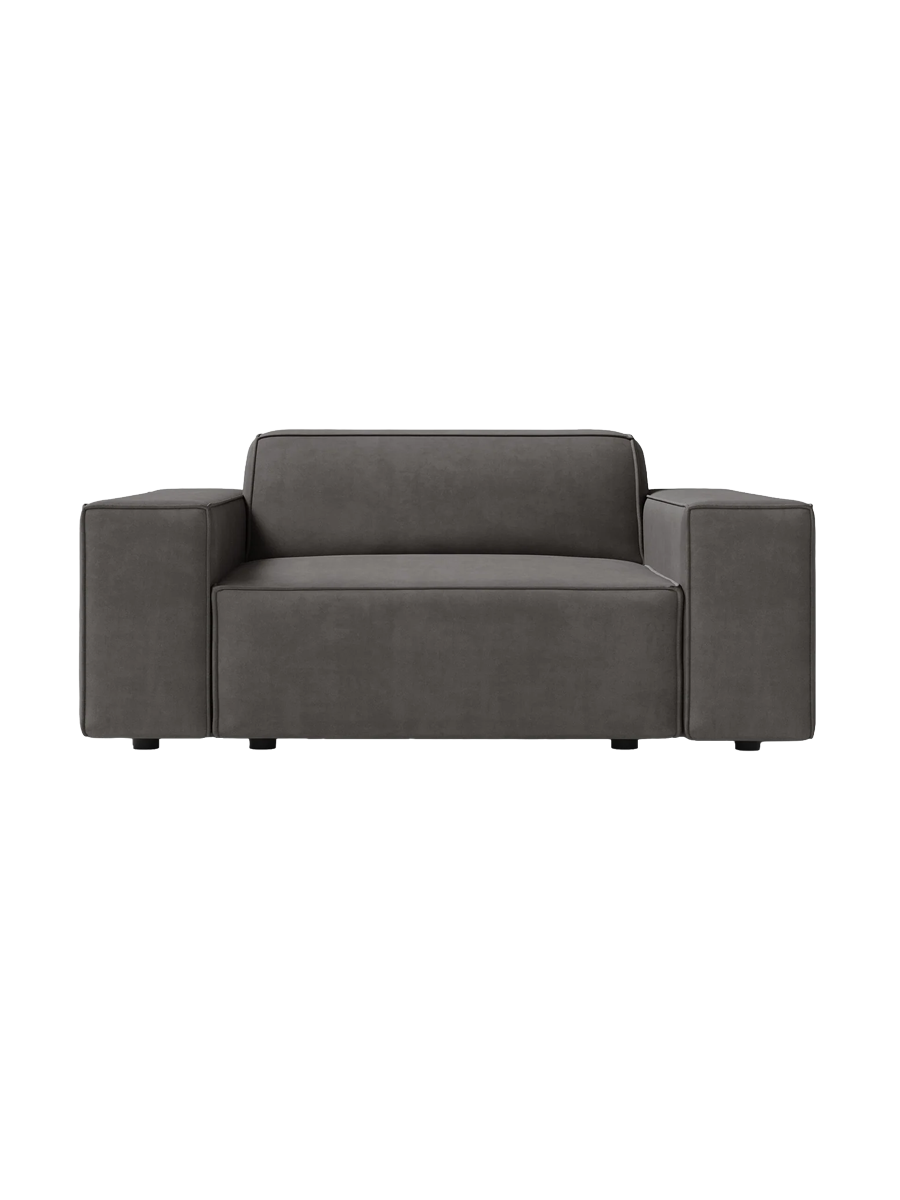
Fauteuil design « Jodie » - Revêtement en velours gris clair