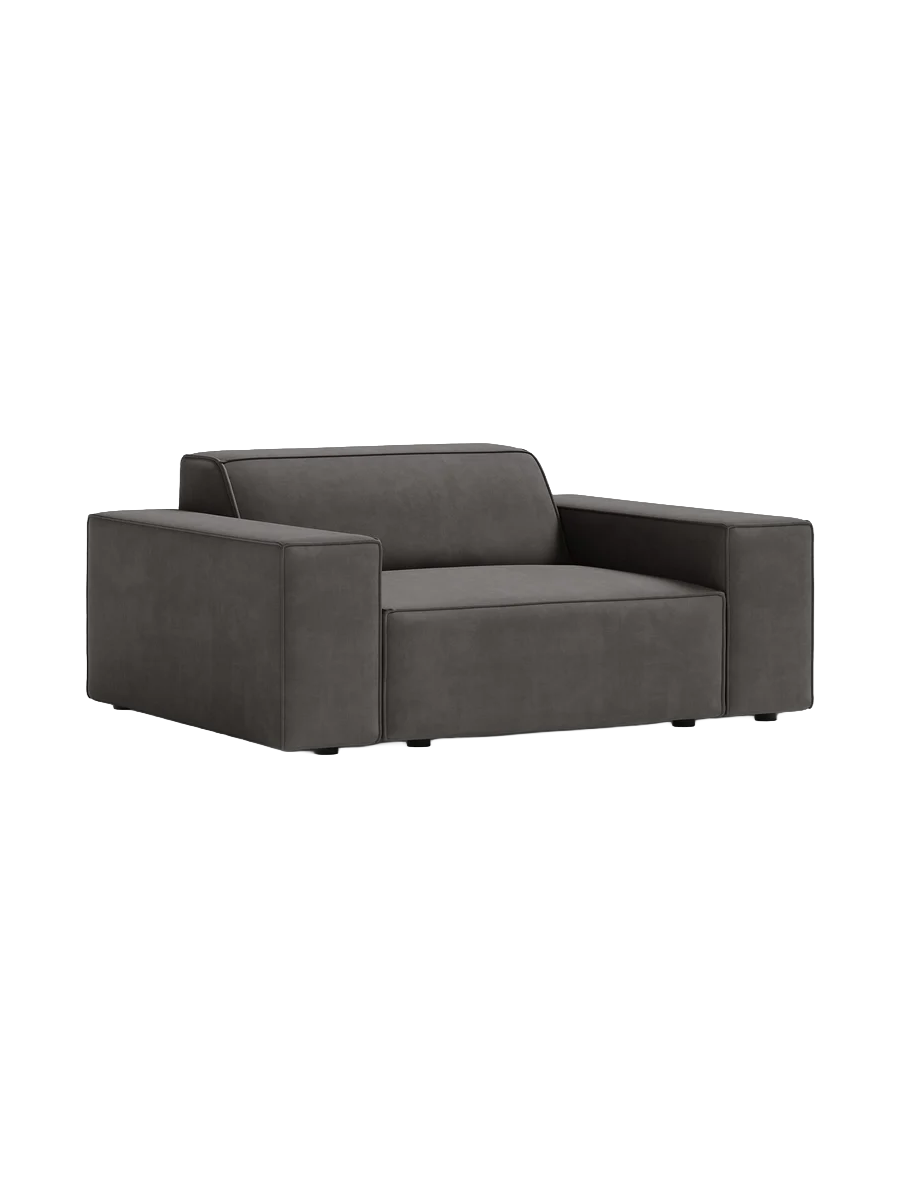 
Fauteuil design « Jodie » - Revêtement en velours gris clair