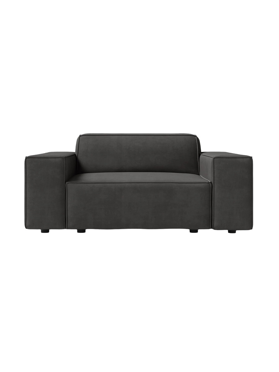 
Fauteuil design « Jodie » - Revêtement velours gris