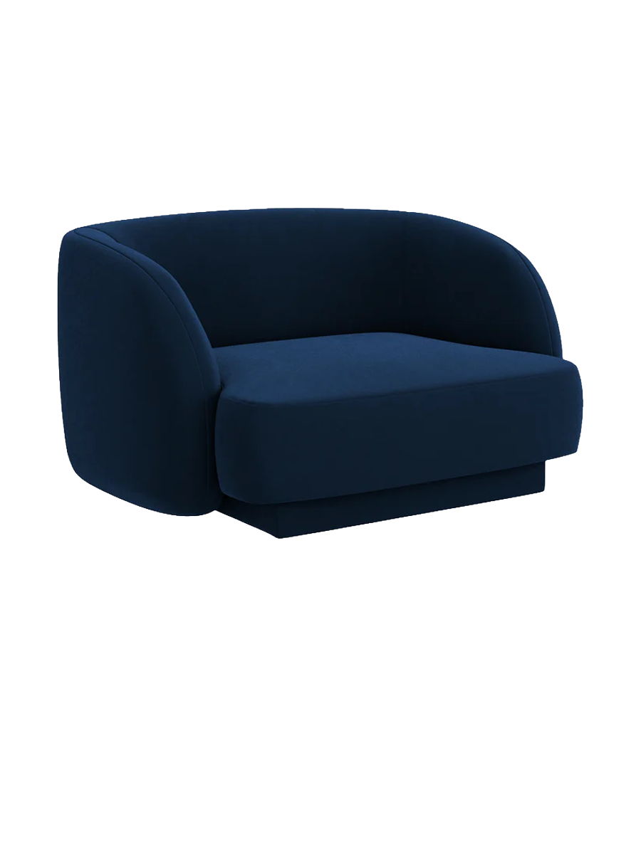 
Poltrona di design «Miley» - Velluto blu reale
