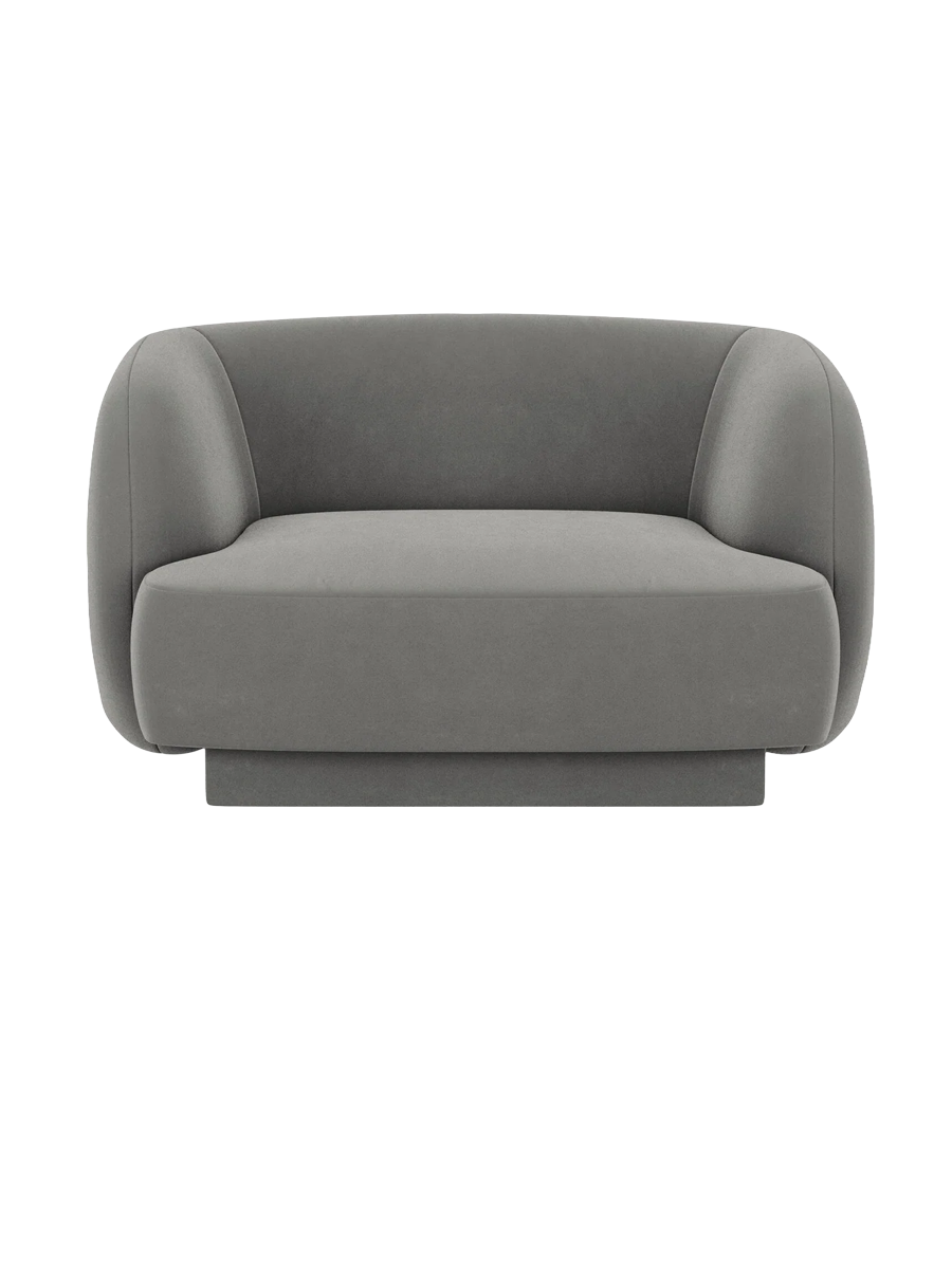 
Poltrona di design «Miley» - Samt Grigio chiaro