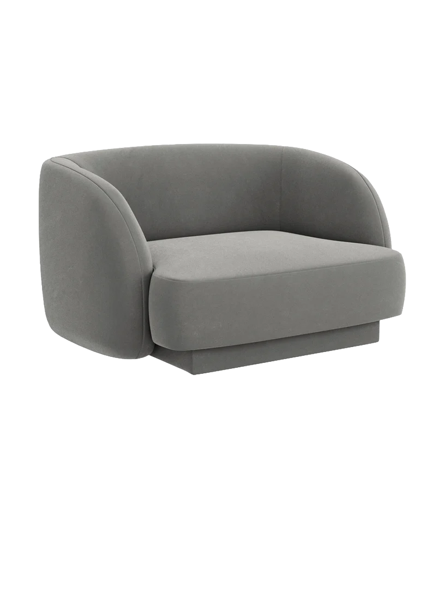 
Poltrona di design «Miley» - Samt Grigio chiaro