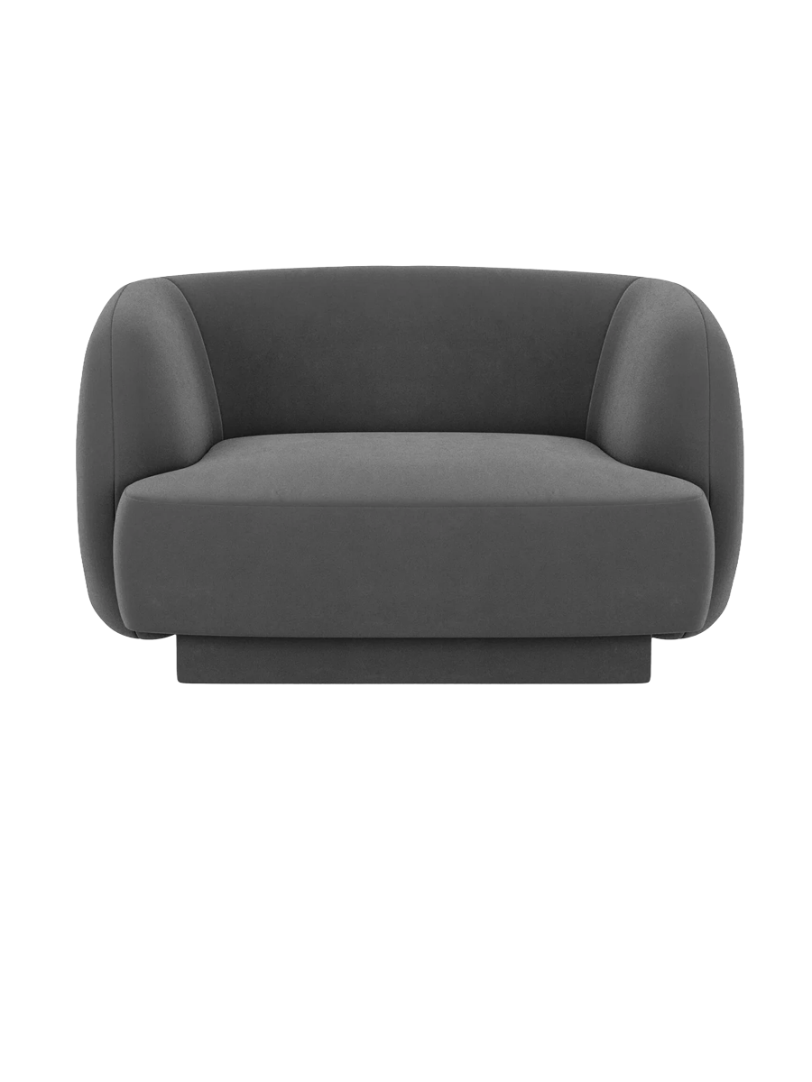 
Poltrona di design «Miley» - Grigio vellutato