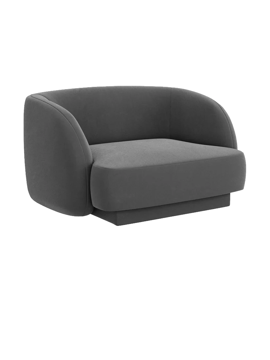 
Poltrona di design «Miley» - Grigio vellutato