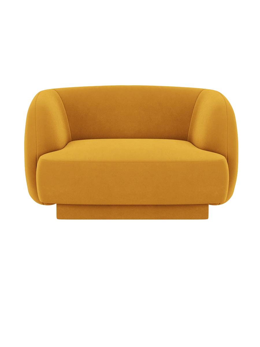 
Poltrona di design «Miley» - Velluto Giallo senape