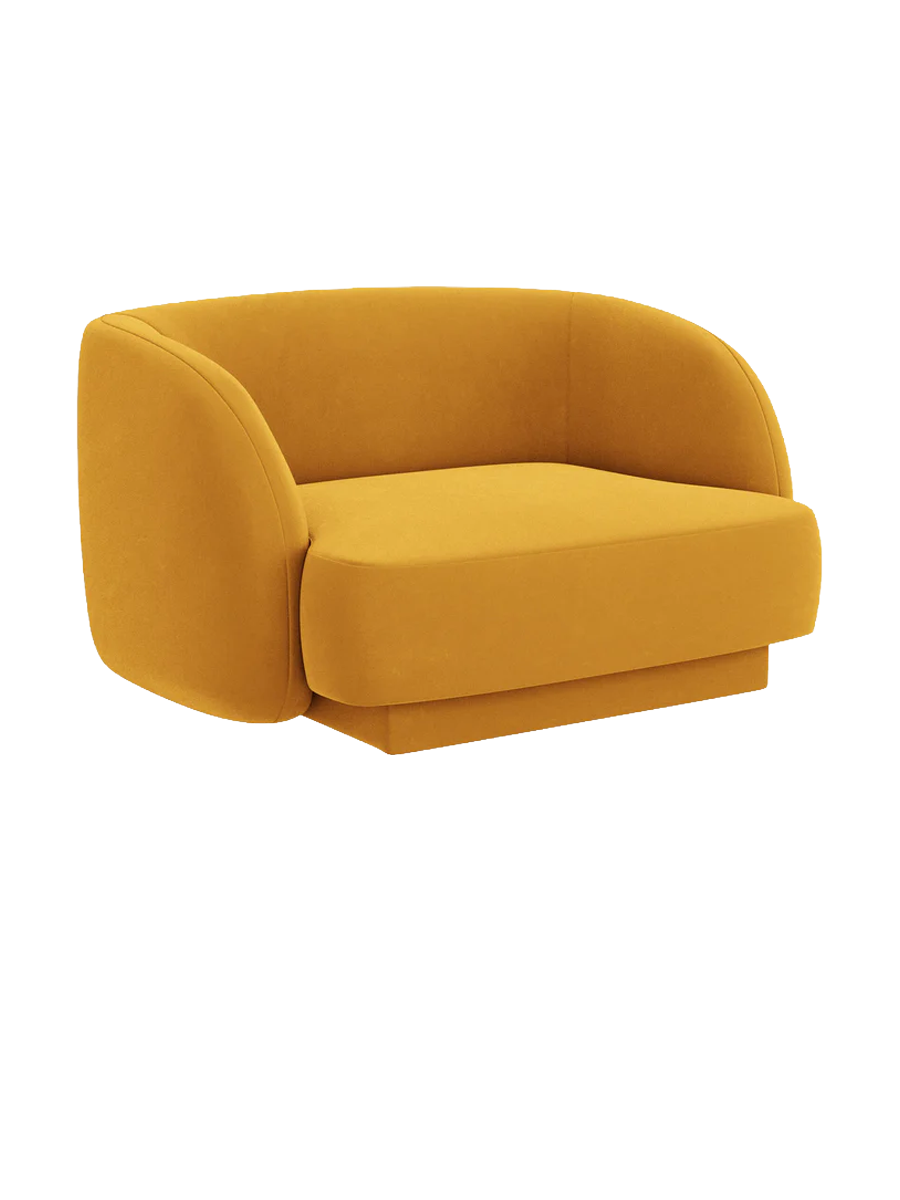 
Poltrona di design «Miley» - Velluto Giallo senape