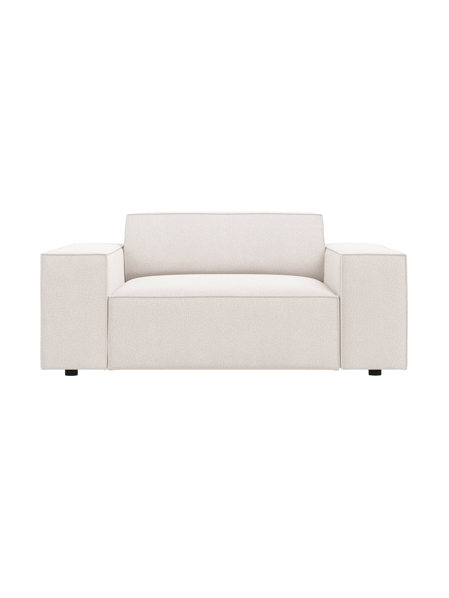
Fauteuil design « Jodie » - Tissu texturé beige doux