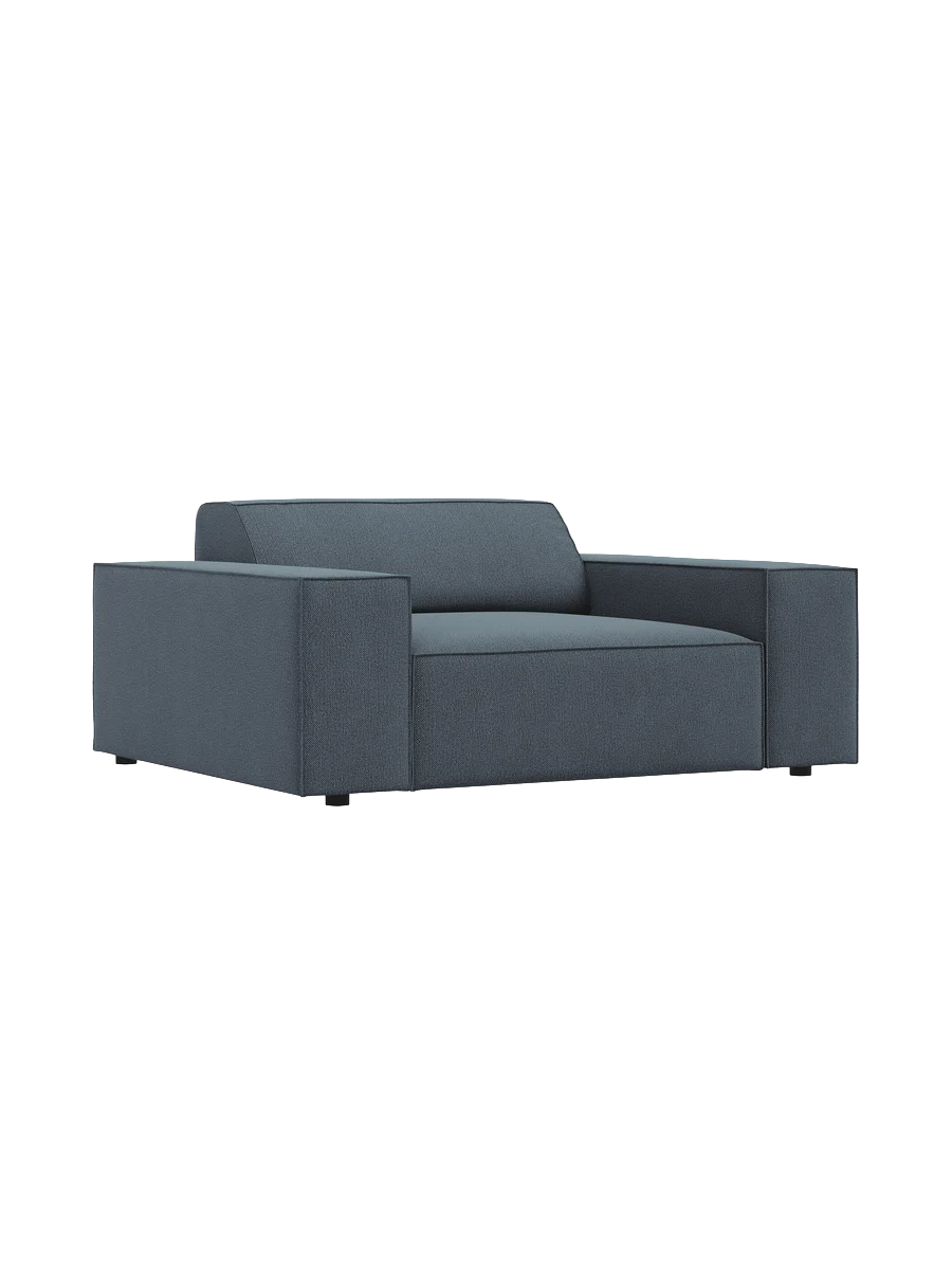 
Fauteuil design « Jodie » - Tissu d'ameublement bleu