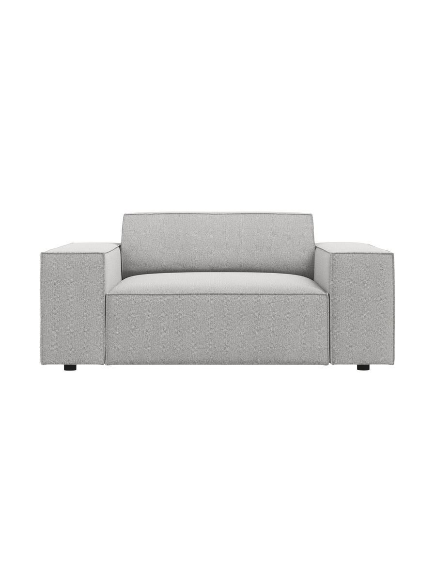 
Fauteuil design « Jodie » - Tissu texturé gris clair