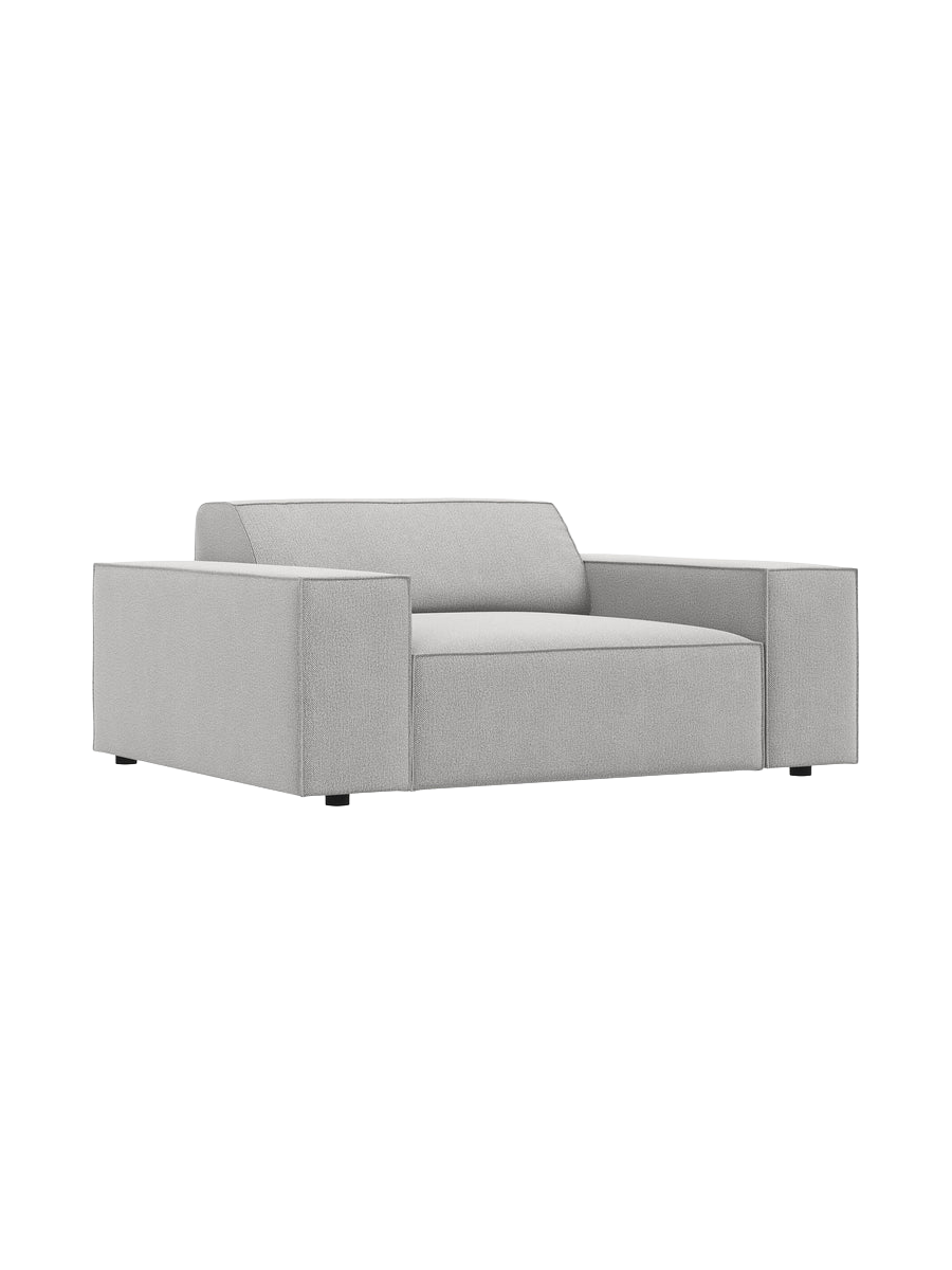 
Fauteuil design « Jodie » - Tissu texturé gris clair