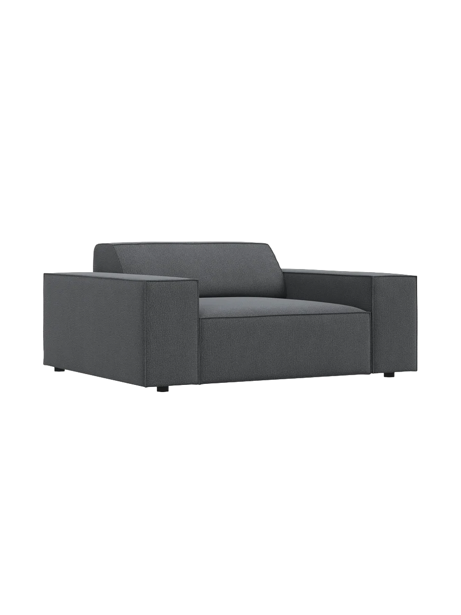 
Fauteuil design « Jodie » - Tissu structurel gris foncé