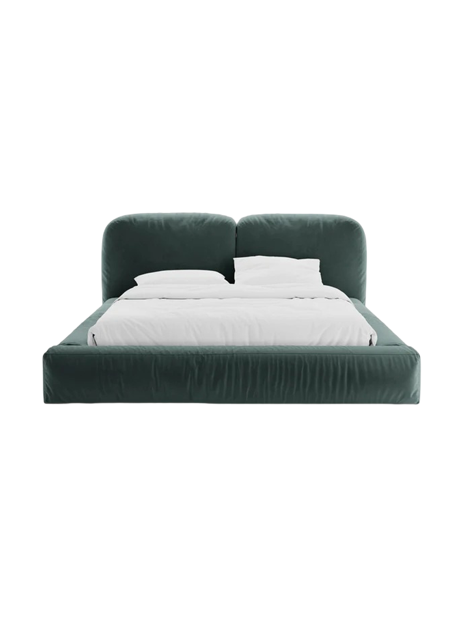 
Designer Upholstered Bed "Martina" with Storage Compartment, Velvet Petrol - 140 x 200 cm