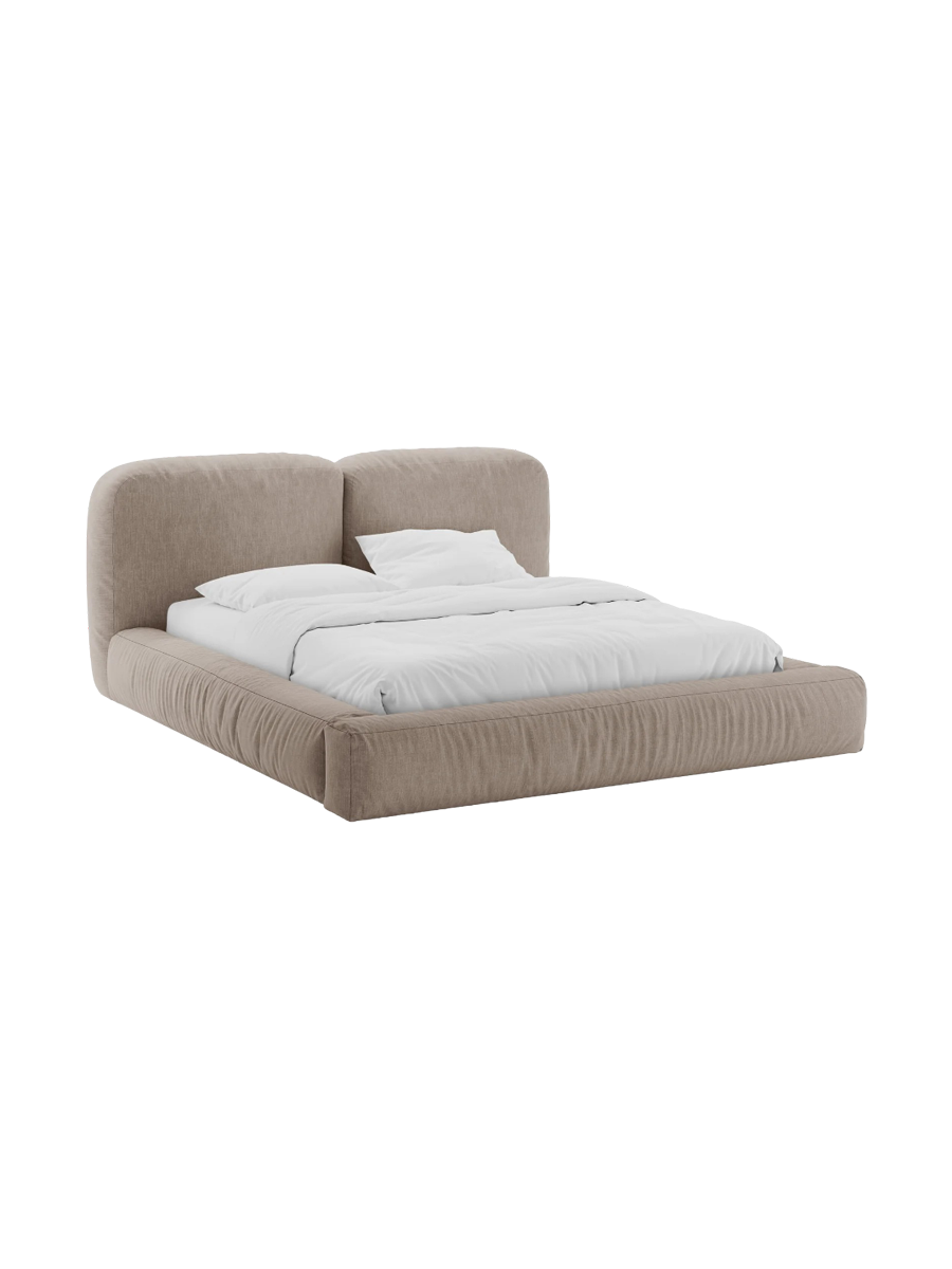 
Designer Upholstered Bed "Martina" with Storage Compartment, Structured Fabric Moss Green - 140 x 200 cm