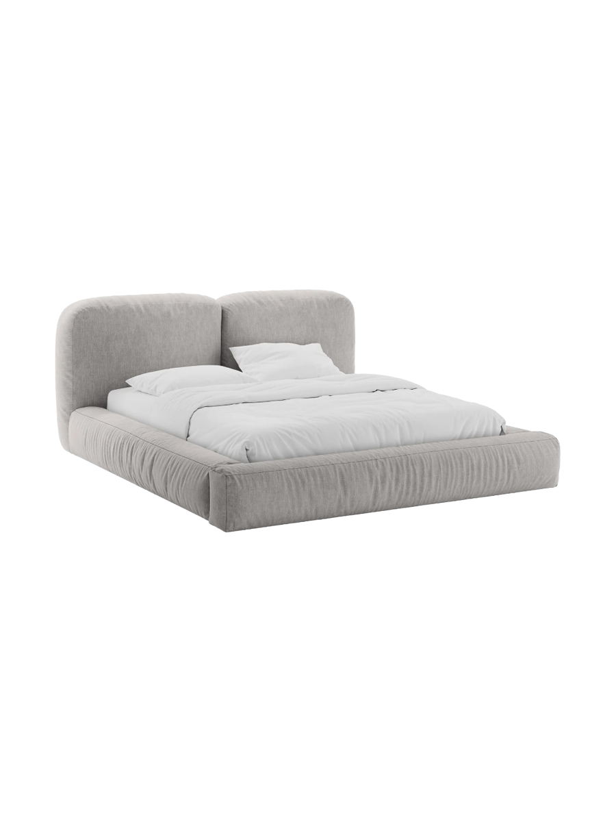 
Designer Upholstered Bed "Martina" with Storage Compartment, Black Structured Fabric - 140 x 200 cm