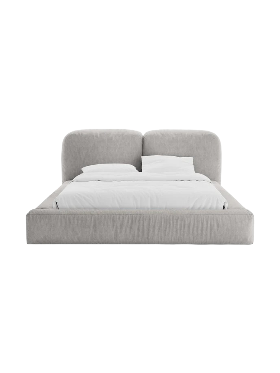 
Designer Upholstered Bed "Martina" with Storage Compartment, Black Structured Fabric - 140 x 200 cm