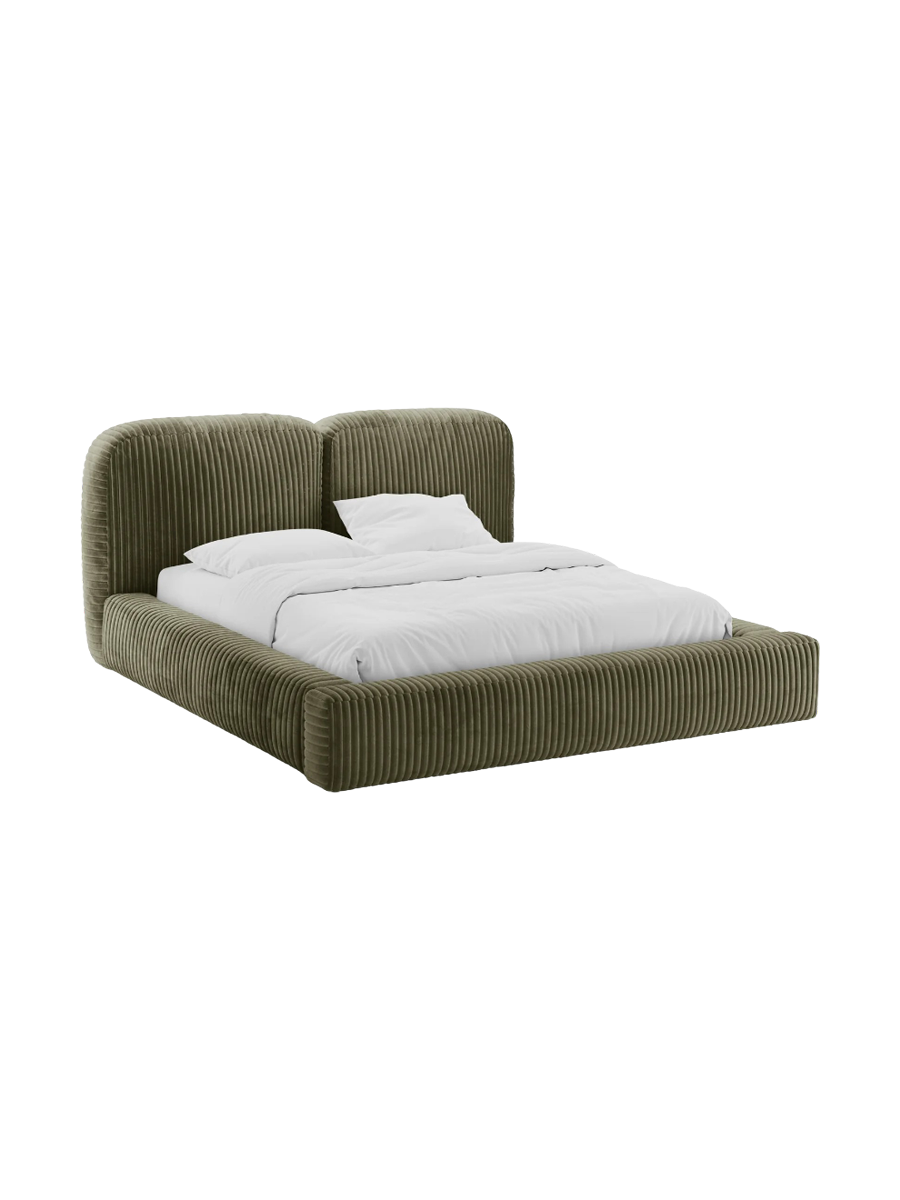 
Designer Upholstered Bed "Martina" with Storage Compartment, Bouclé Anthracite - 140 x 200 cm