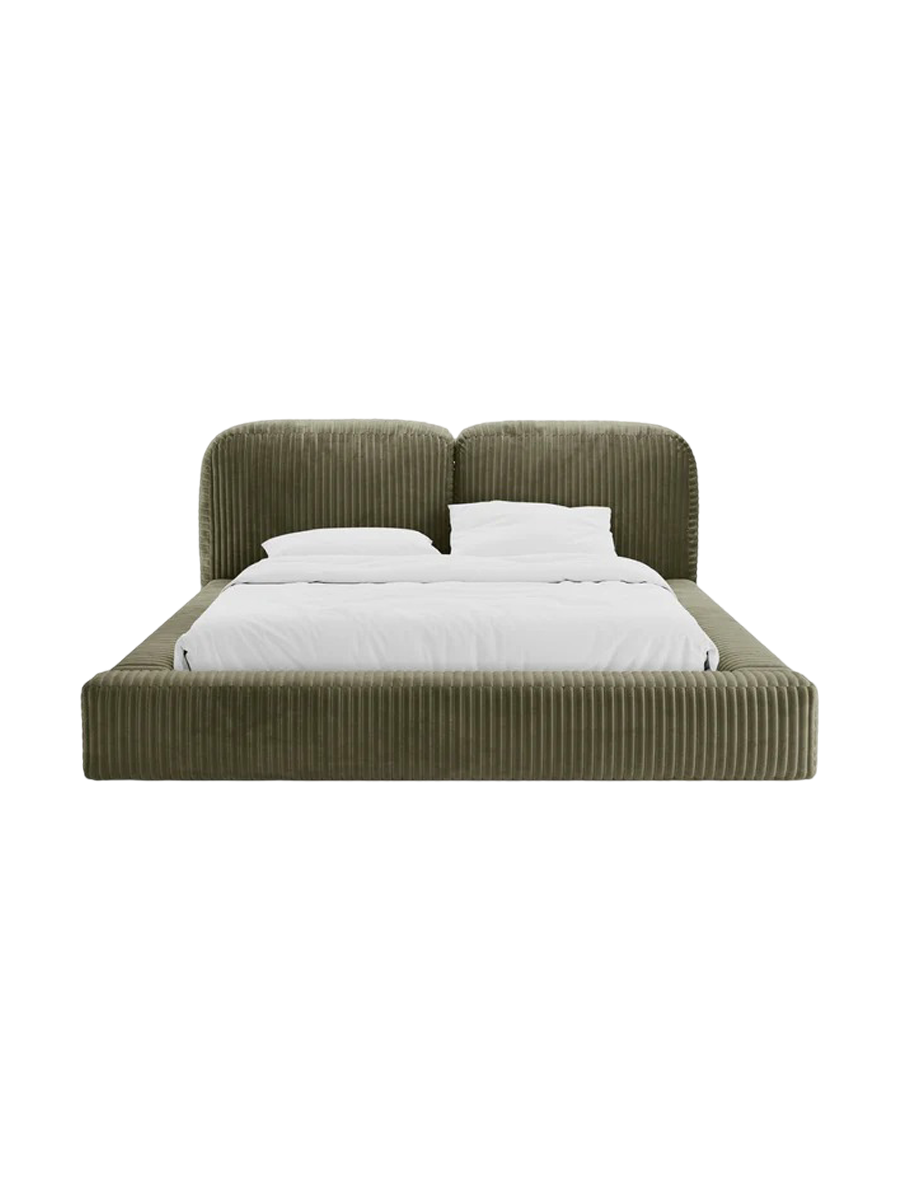 
Designer Upholstered Bed "Martina" with Storage Compartment, Bouclé Anthracite - 140 x 200 cm