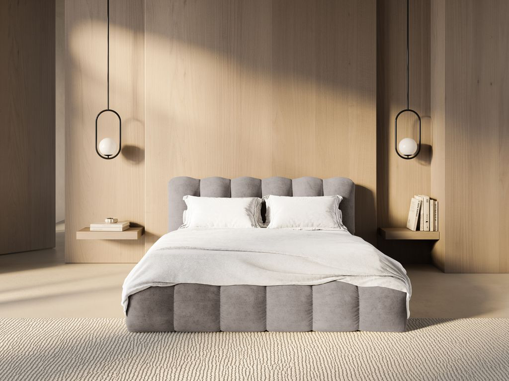 
Design Polsterbett „Lupine“ mit Ablagefach - Chenille Cappuccino - Liegefläche 160 x 200 cm