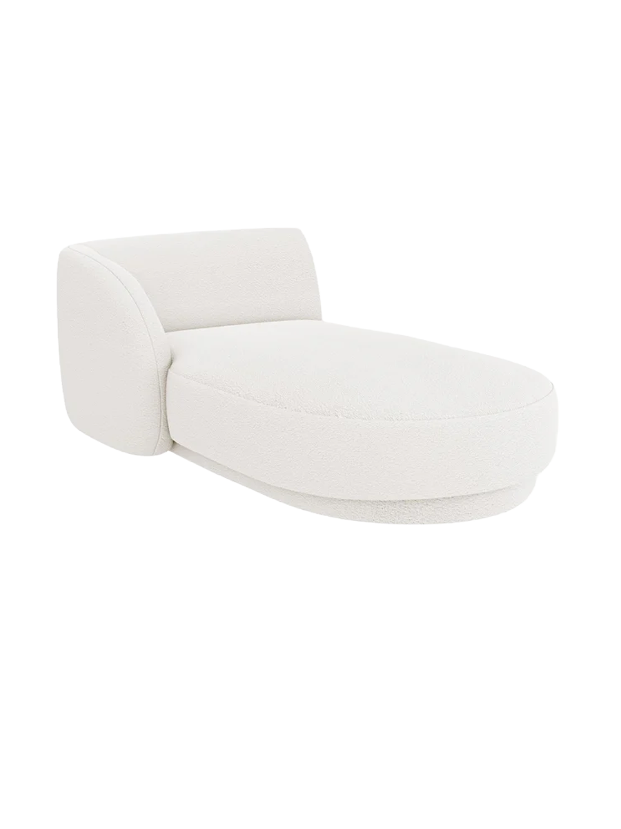 
Chaiselongue modulaire « Miley » - Bouclé blanc / Accoudoir gauche