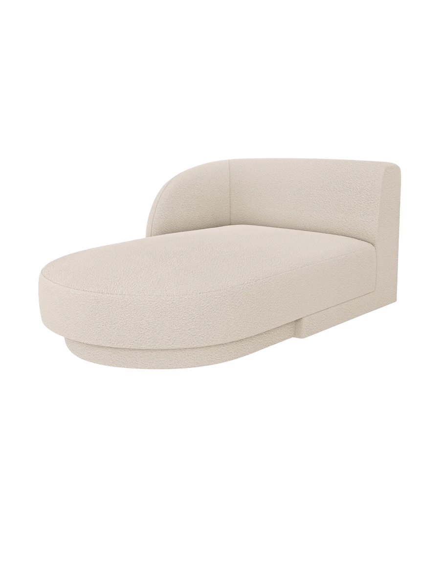
Chaiselongue modulaire « Miley » - Bouclé beige / Accoudoir gauche