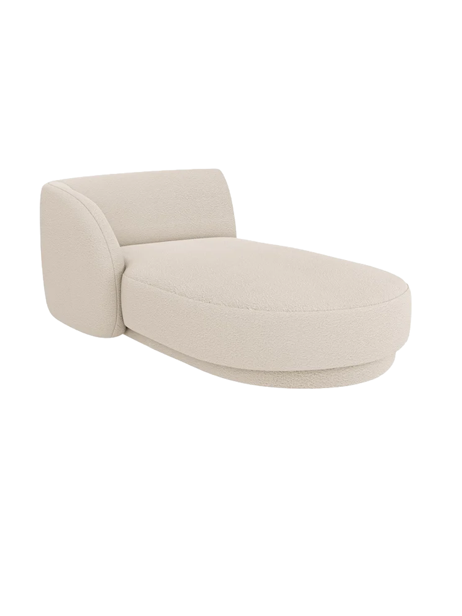 
Chaiselongue modulaire « Miley » - Bouclé beige / Accoudoir gauche