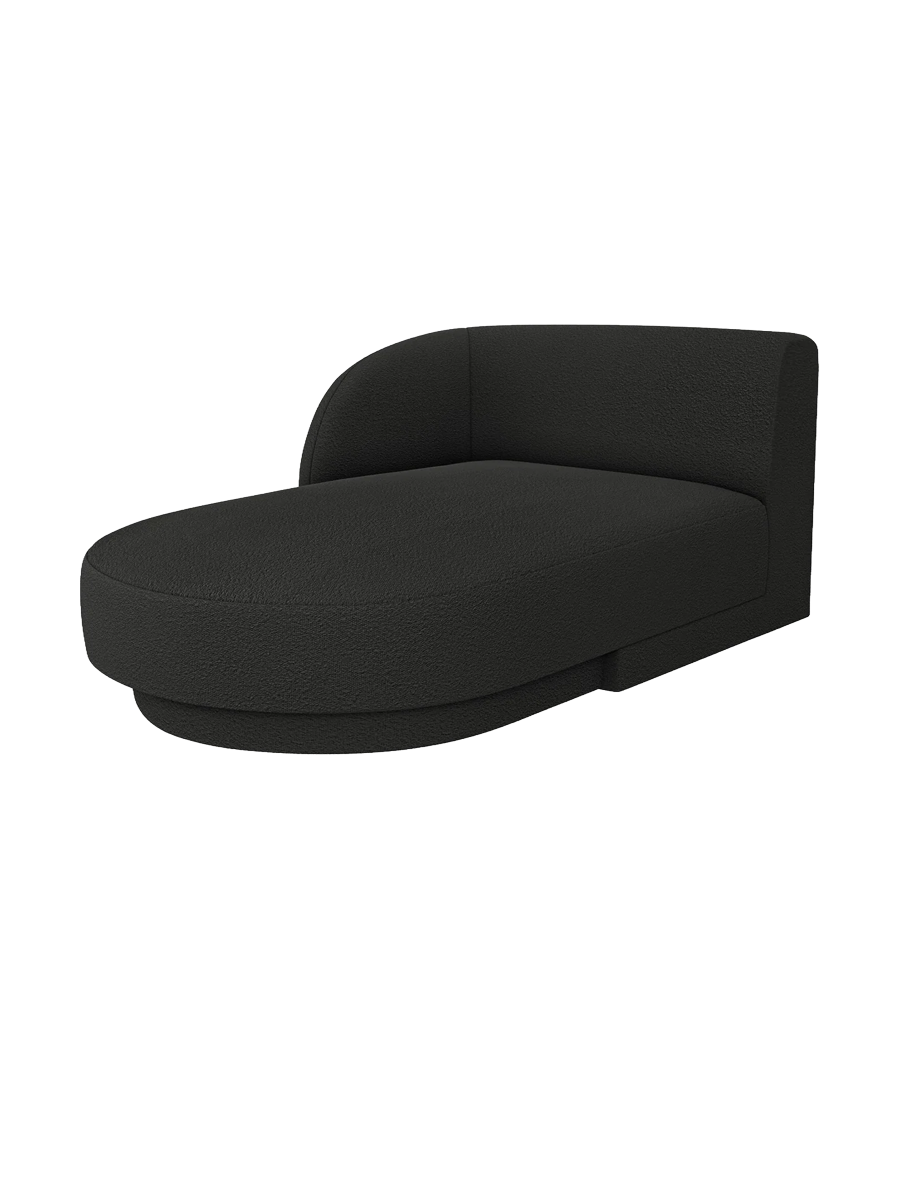 
Chaiselongue modulaire « Miley » - Bouclé Noir / Accoudoir gauche