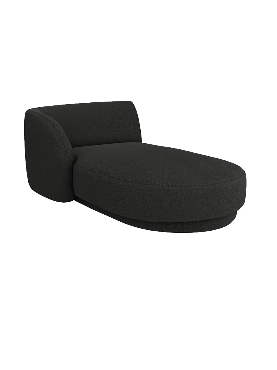 
Chaiselongue modulaire « Miley » - Bouclé Noir / Accoudoir gauche