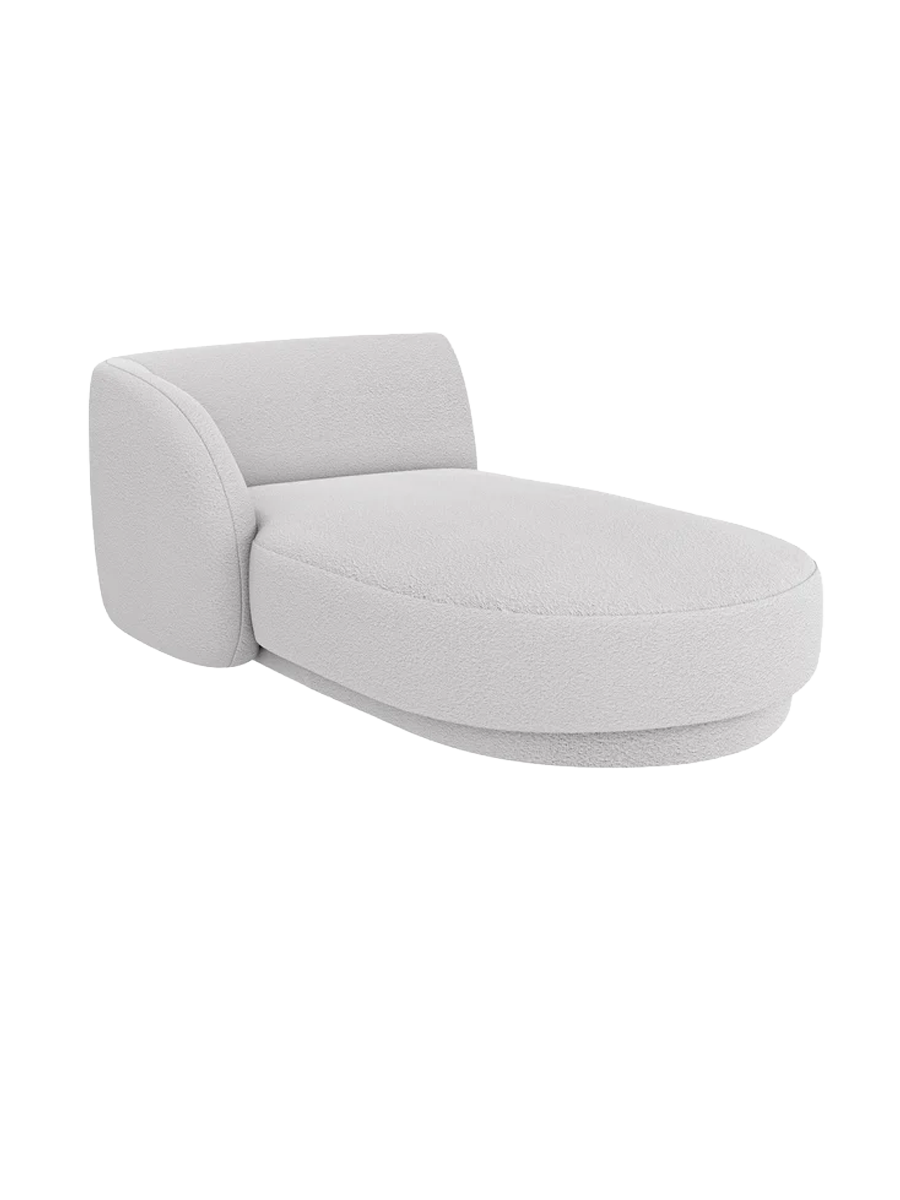 
Chaiselongue modulaire « Miley » - Bouclé gris clair / Accoudoir gauche