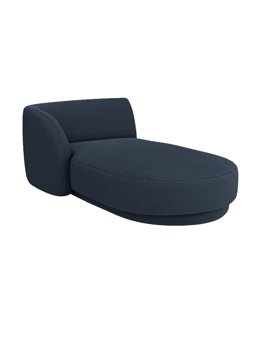 
Chaiselongue modulaire « Miley » - Bouclé bleu foncé / Accoudoir gauche